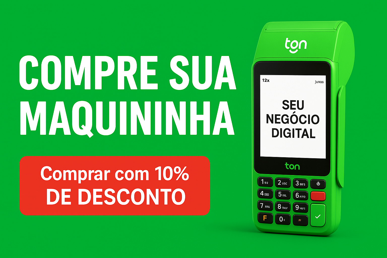 Compre sua maquininha com 10% de desconto